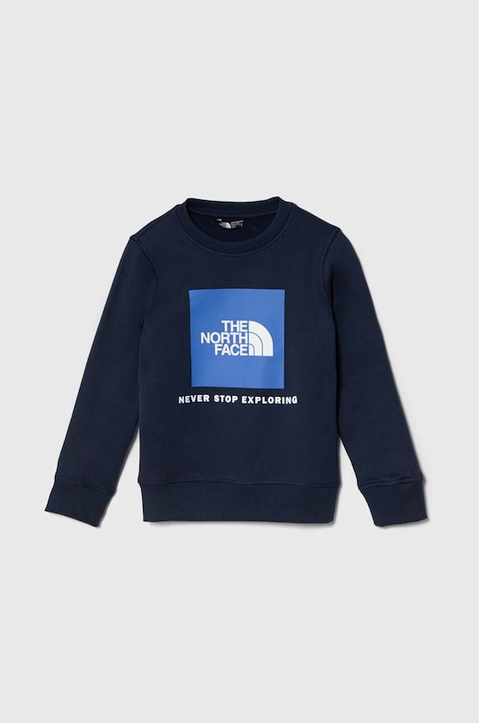 Παιδική βαμβακερή μπλούζα The North Face REDBOX CREW χωρίς κουκούλα σκούρο μπλε NF0A89PC