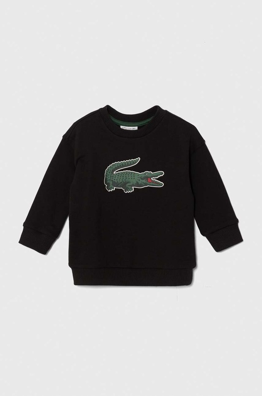 Lacoste hanorac de bumbac pentru copii print negru SJ1231.PPYH