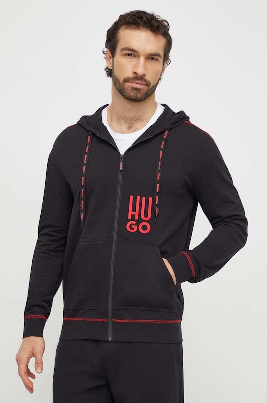 HUGO bluza bawełniana lounge czarny 50510533