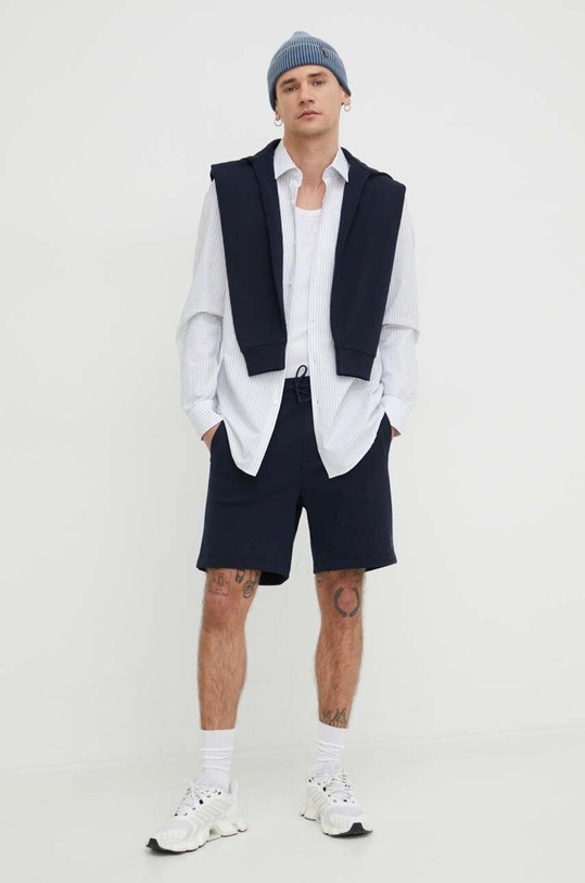 Bavlněná mikina HUGO 50505018 námořnická modř SS24