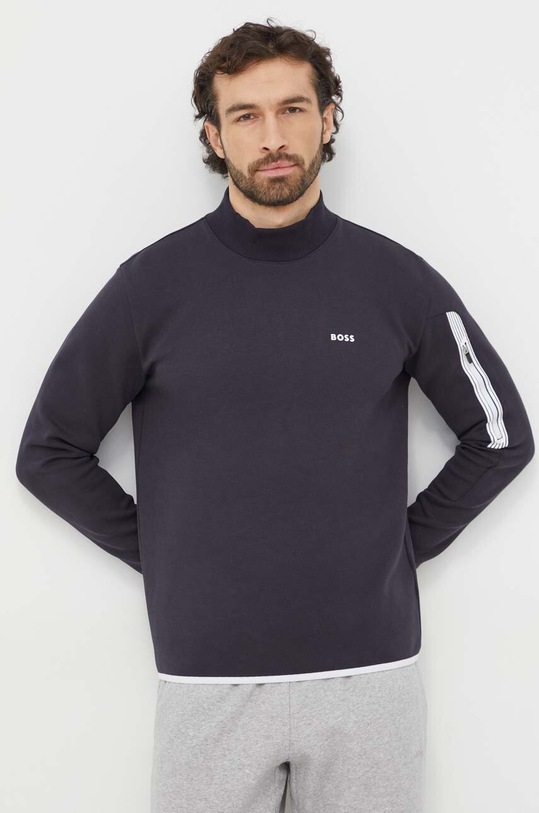 BOSS Green bluză uni bleumarin 50504749