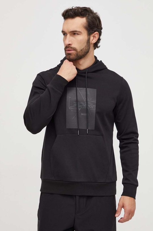 BOSS Green bluză print negru 50505319