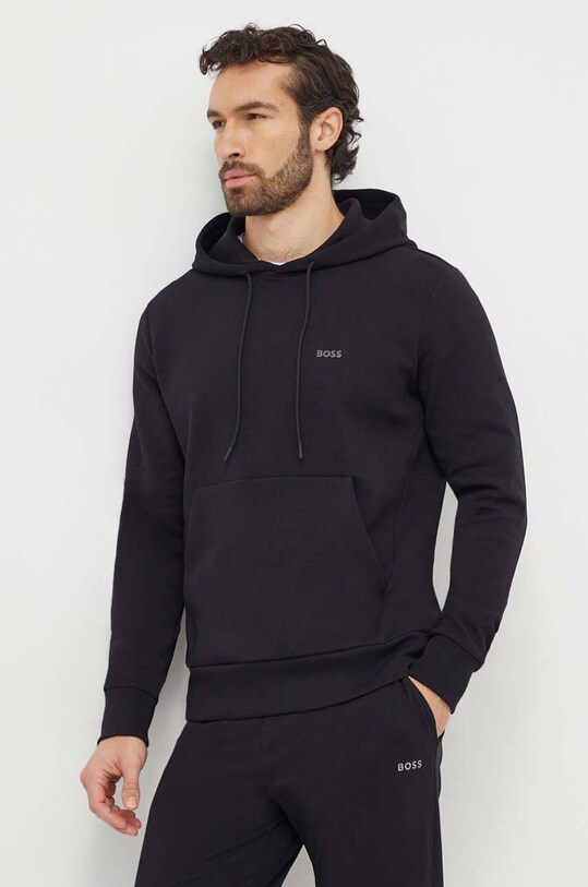 BOSS Green bluza z kapturem czarny 50506130