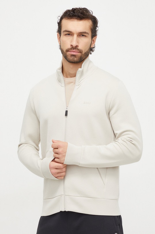 BOSS Green bluza z elastanem beżowy 50506152
