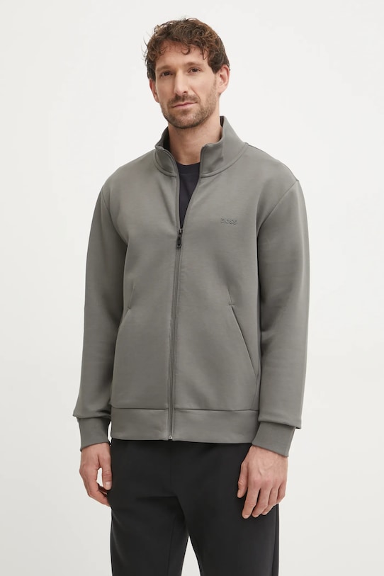 BOSS Green bluza z elastanem szary 50506152
