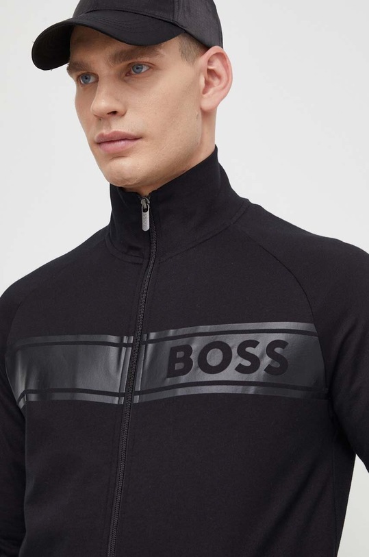 BOSS bluza bawełniana lounge czarny 50510629