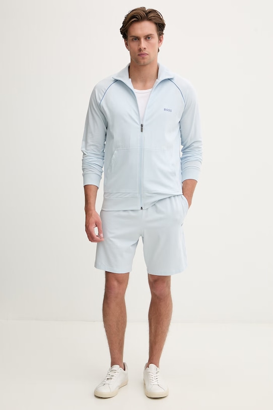 BOSS rozepínací mikina pánská bavlněná s elastanem Mix&Match Jacket Z 50515307 modrá SS26