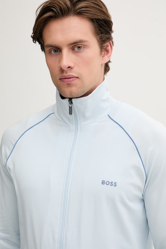 BOSS rozepínací mikina pánská bavlněná s elastanem Mix&Match Jacket Z modrá 50515307