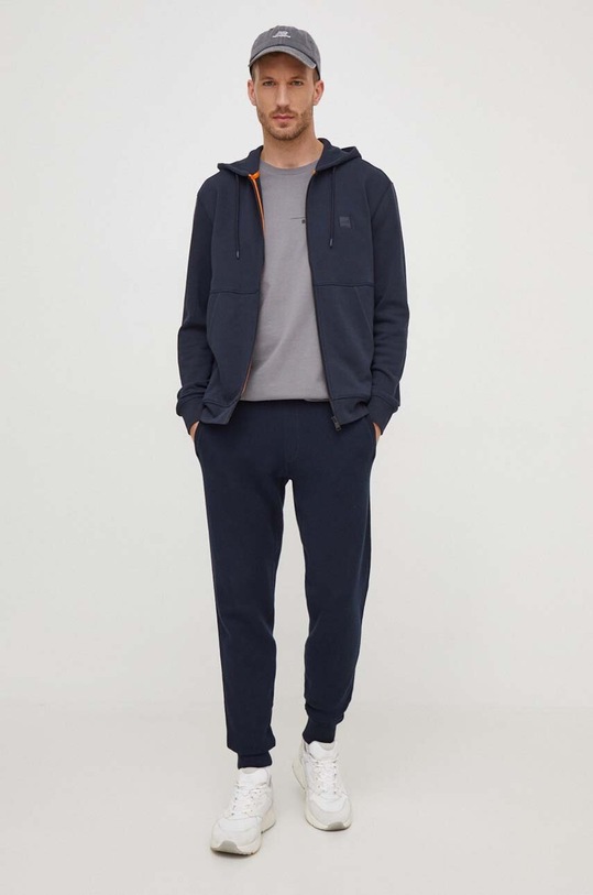 BOSS Orange bluza bawełniana 50508578 granatowy SS25