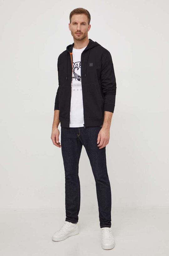 BOSS Orange bluza bawełniana 50508578 czarny SS25