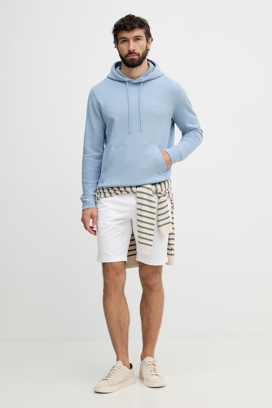 BOSS Orange dukserica sa kapuljačom muška od pamuka Wetalk 50509314 plava AA00