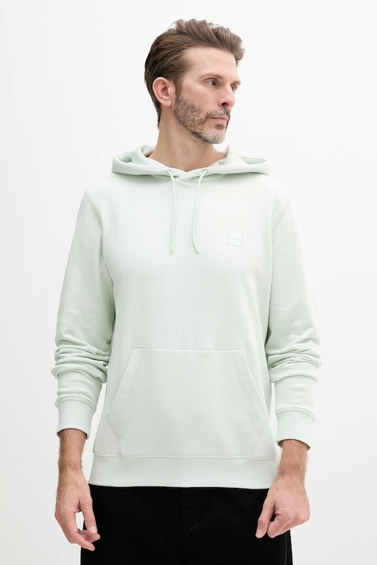 Bavlnená mikina BOSS Orange bavlna zelená 50509314