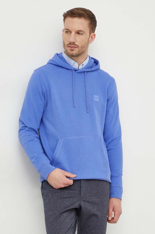 Boss Orange hanorac de bumbac uni violet 50509314