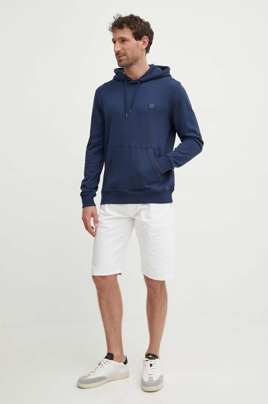 Βαμβακερή μπλούζα Boss Orange 50509314 μπλε NC00