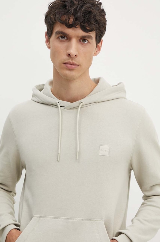 Boss Orange hanorac de bumbac uni verde 50509314