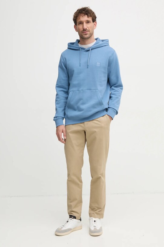 BOSS Orange bluza bawełniana 50509314 niebieski NC00