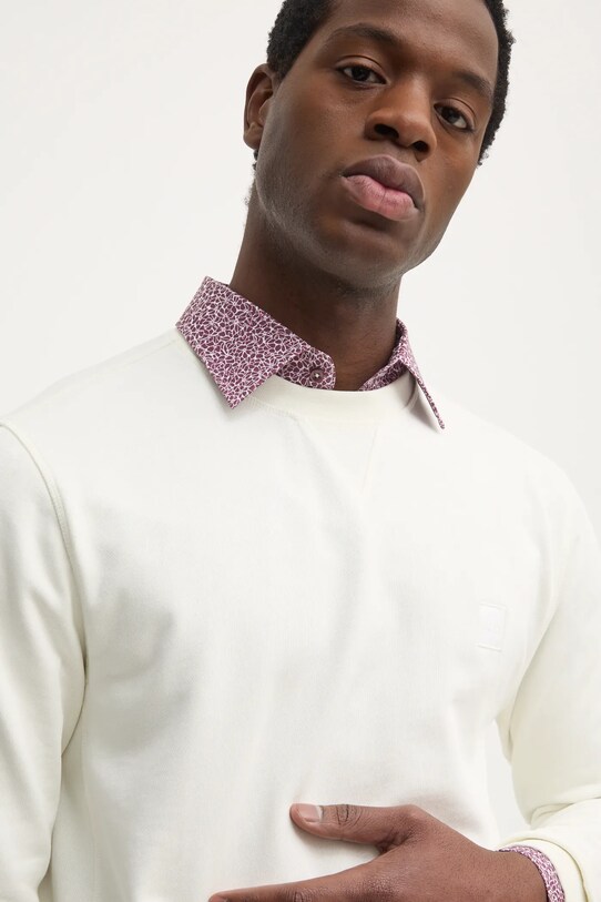 Βαμβακερή μπλούζα Boss Orange μπεζ 50509323