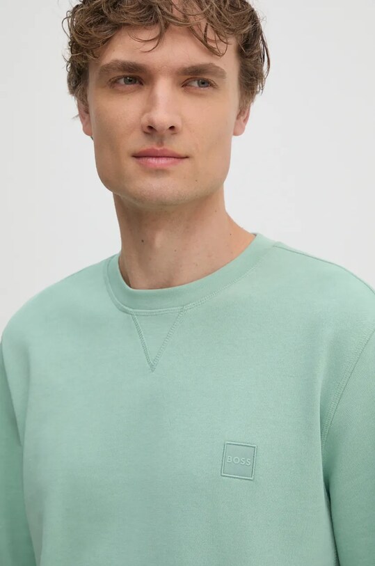BOSS Orange bluza bawełniana zielony 50509323