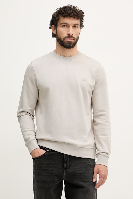 BOSS Orange bluza męska bawełniana Westart szary 50509323