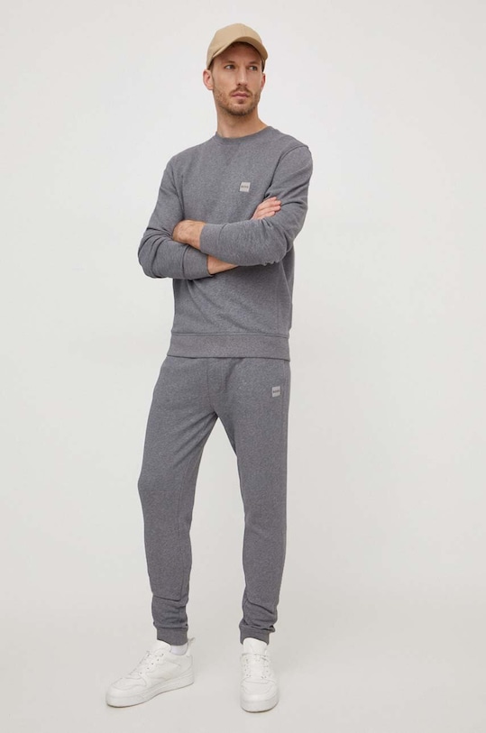 Bavlnená mikina Boss Orange 50509323 sivá AA00