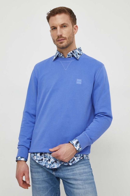 BOSS Orange bluza bawełniana bawełna fioletowy 50509323