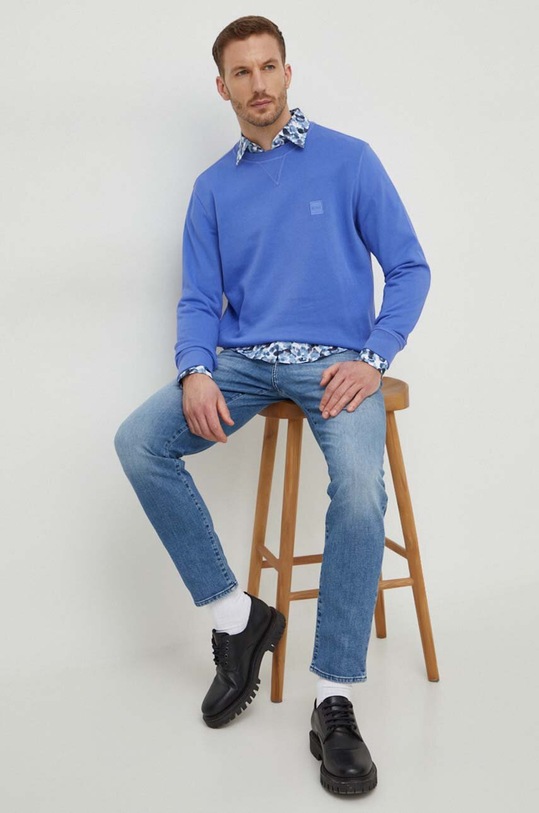 BOSS Orange bluza bawełniana 50509323 fioletowy AA00