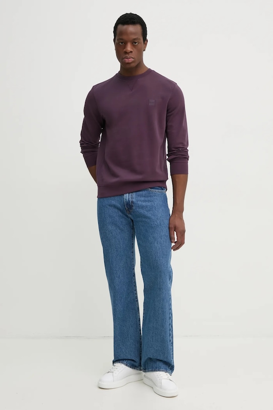 Pamučna dukserica BOSS Orange Westart 50509323 ljubičasta AA00