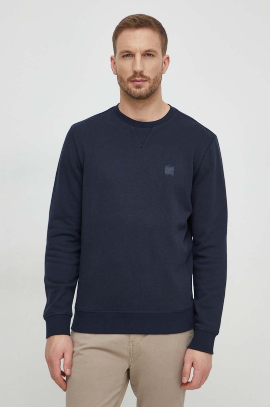 BOSS Orange bluza bawełniana bawełna granatowy 50509323