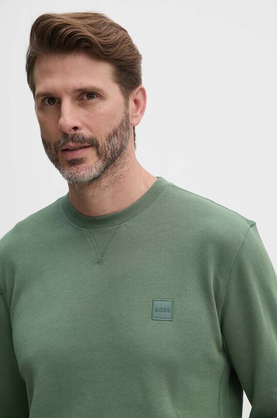 BOSS Orange bluza bawełniana zielony 50509323