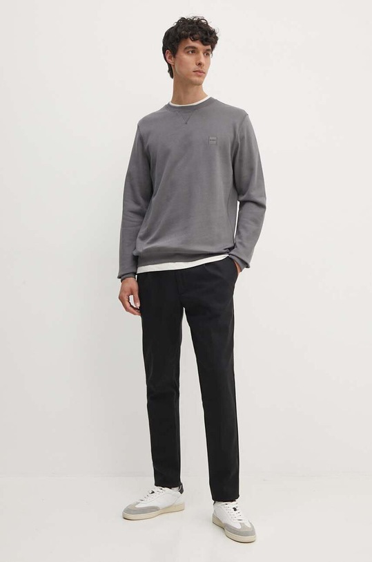 BOSS Orange bluza bawełniana 50509323 szary AA00