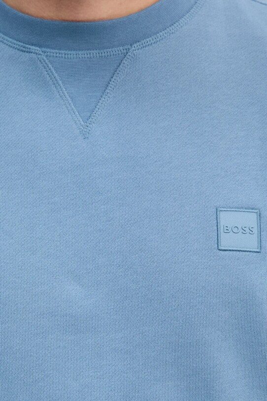 Бавовняна кофта BOSS Orange 50509323 блакитний