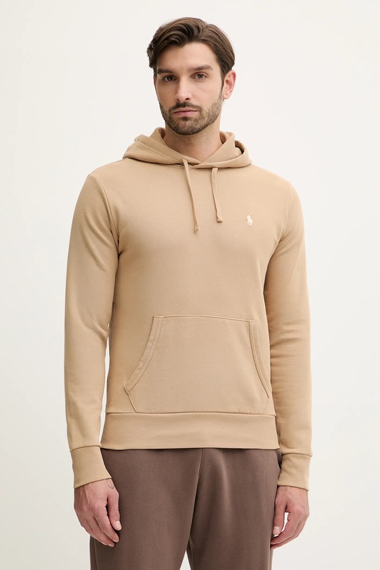 Bavlněná mikina Polo Ralph Lauren s kapucí béžová 710916690