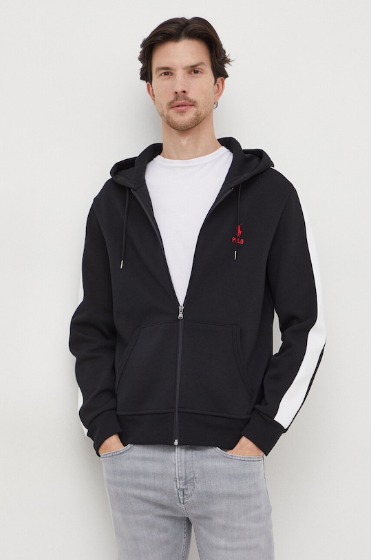 Mikina Polo Ralph Lauren s kapucňou čierna 710926504