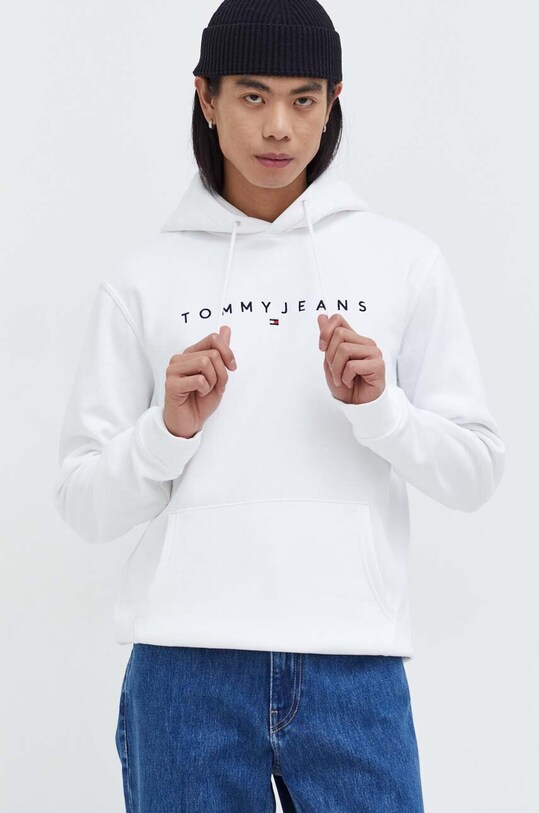Dukserica Tommy Jeans natpis bijela DM0DM17985