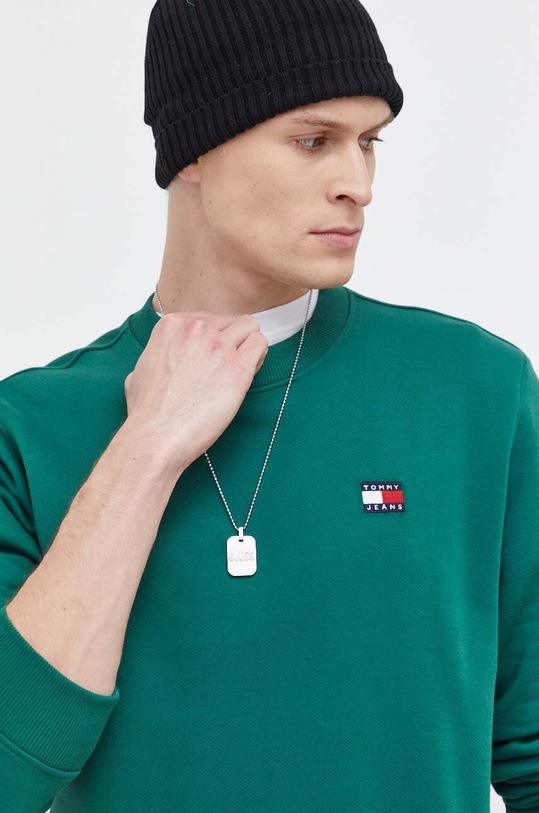 Tommy Jeans bluza bawełniana zielony DM0DM17986