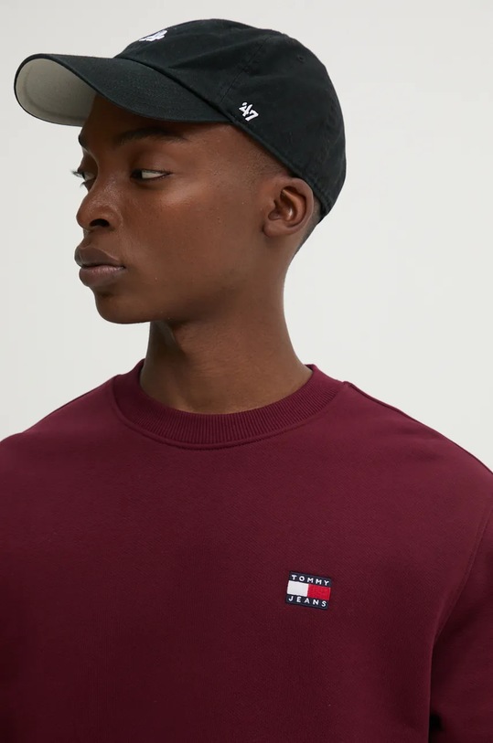 Tommy Jeans hanorac de bumbac burgundia DM0DM17986