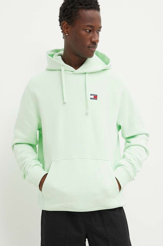 Bavlněná mikina Tommy Jeans DM0DM17988 zelená AW24
