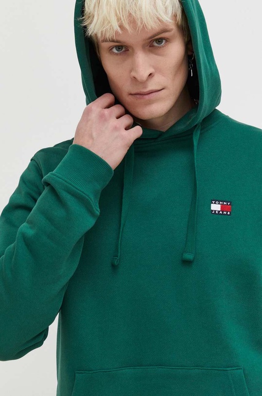 Bavlněná mikina Tommy Jeans zelená DM0DM17988