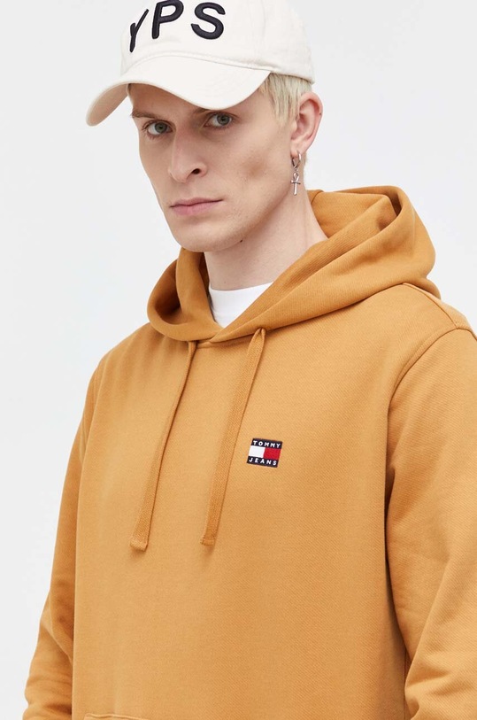 Bavlněná mikina Tommy Jeans hnědá DM0DM17988
