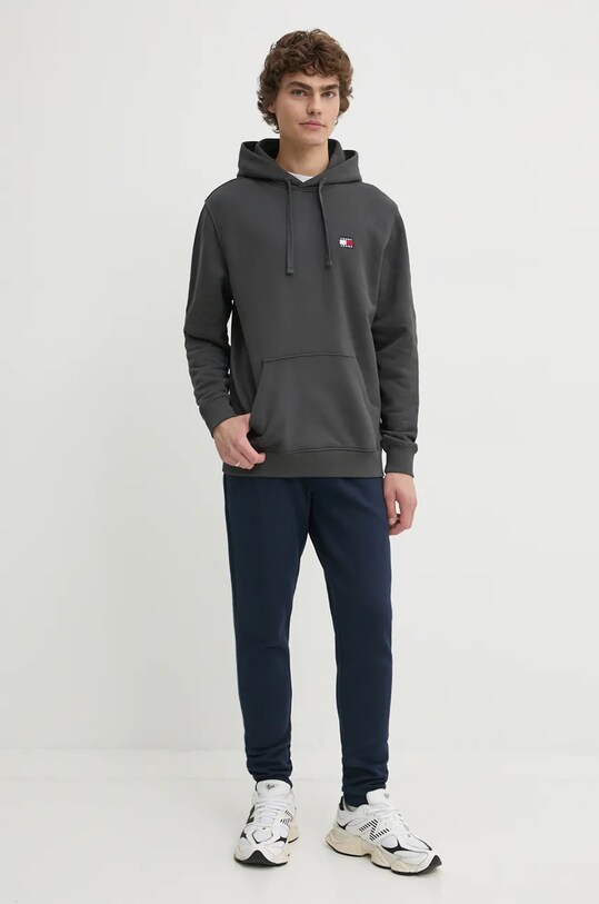 Tommy Jeans felpa in cotone DM0DM17988 grigio AW24