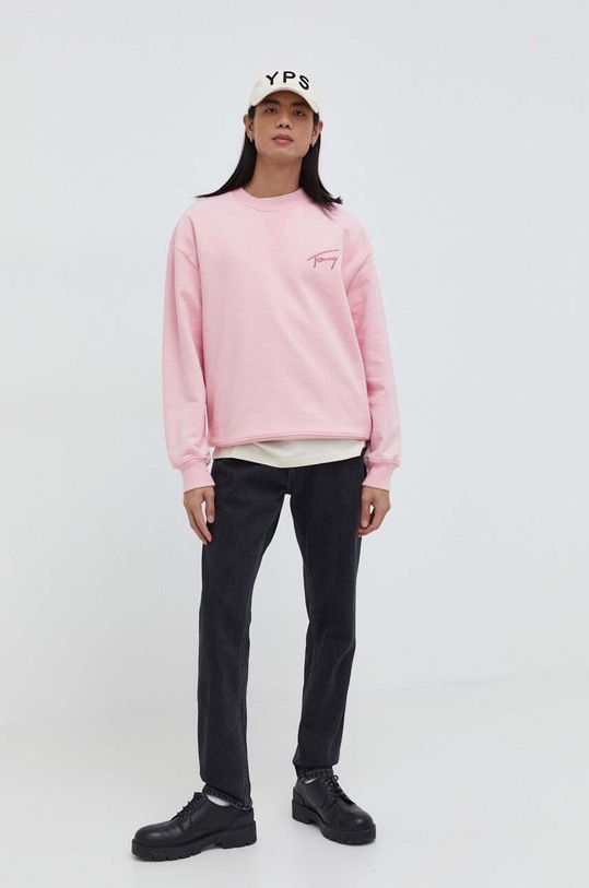 Tommy Jeans bluza bawełniana DM0DM17989 różowy SS24