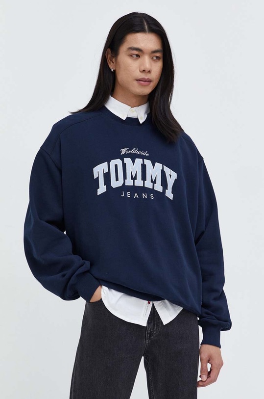 Tommy Jeans bluza bawełniana granatowy DM0DM18386