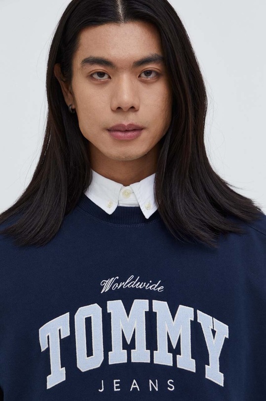 Tommy Jeans bluza bawełniana DM0DM18386 granatowy