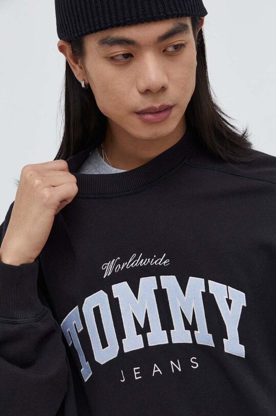 Tommy Jeans bluza bawełniana czarny DM0DM18386