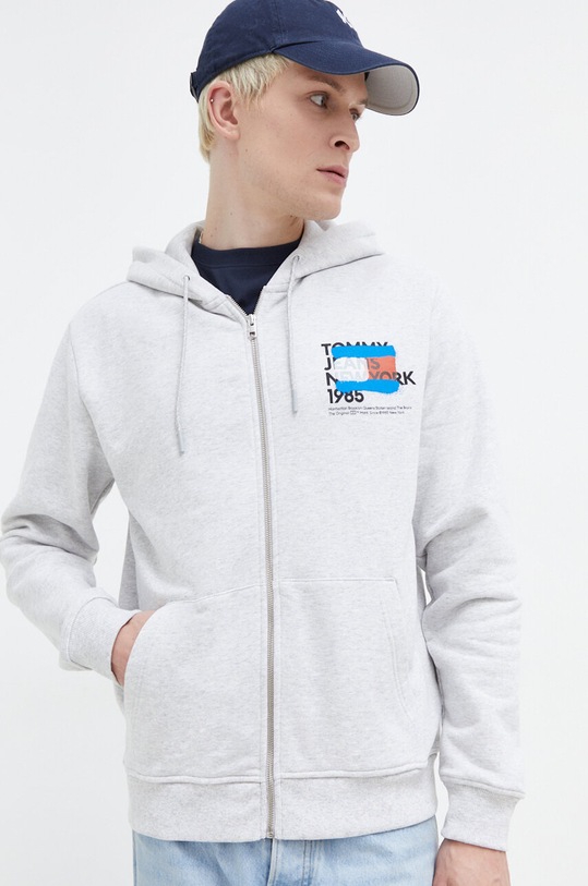 Tommy Jeans bluza z kapturem szary DM0DM18397