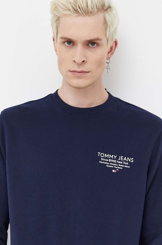Tommy Jeans bluza bawełniana nadruk granatowy DM0DM18404