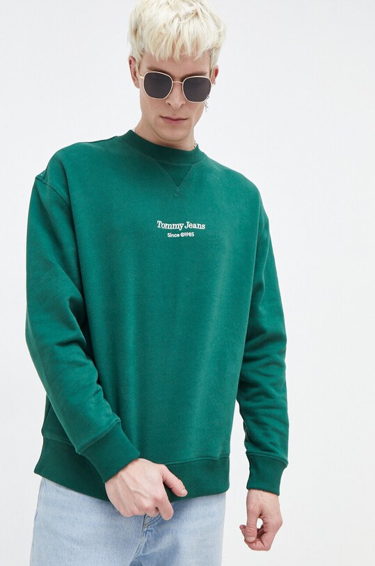 Хлопковая кофта Tommy Jeans DM0DM18411 зелёный SS24