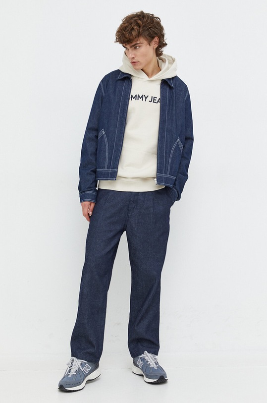 Bavlněná mikina Tommy Jeans DM0DM18413 béžová SS24