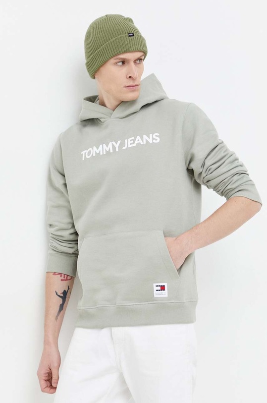 Tommy Jeans bluza bawełniana zielony DM0DM18413