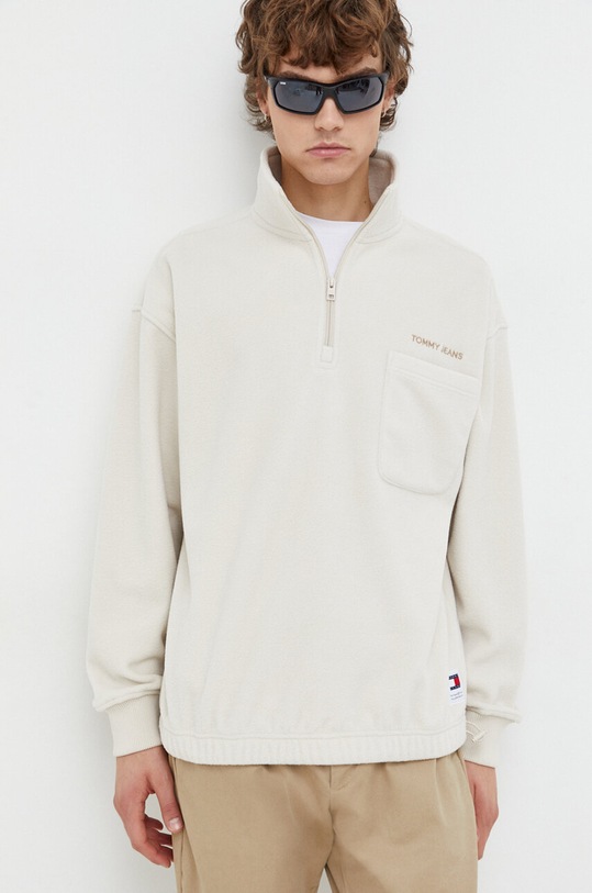 Tommy Jeans hanorac fleece bej DM0DM18417
